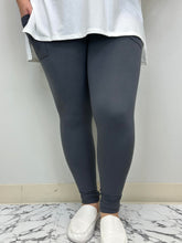 Load image into Gallery viewer, Charcoal Gray Leggings w/ Pockets
