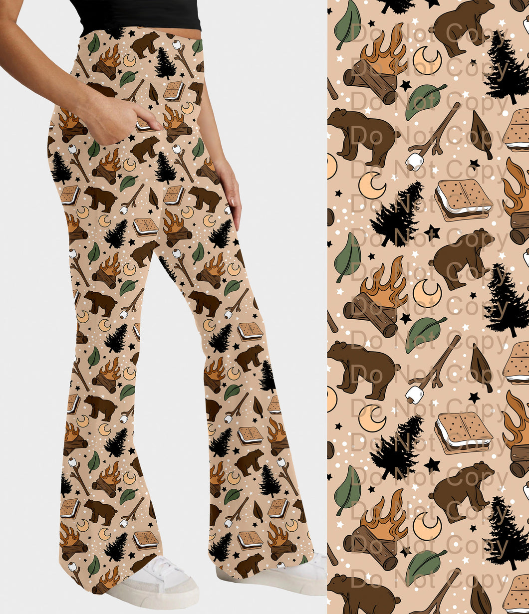 RTS - Campfire S'mores Flare Leggings w/ Pockets