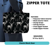 Load image into Gallery viewer, Classic Black Deer Zipper Tote
