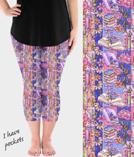 Load image into Gallery viewer, RTS - Floral Book Patchwork Capri Leggings w/ Pockets
