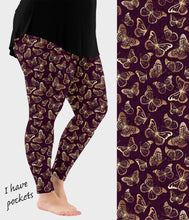 Load image into Gallery viewer, RTS - Golden Butterfly Leggings w/ Pockets
