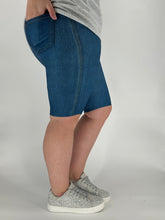 Load image into Gallery viewer, Blue Denim Bermuda Shorts w/ Back Pockets
