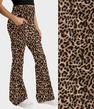 Load image into Gallery viewer, RTS - Leopard Print Flare Leggings w/ Pockets
