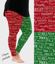 Load image into Gallery viewer, RTS - Naughty or Nice Leggings w/ Pockets

