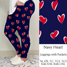 Load image into Gallery viewer, Navy Heart Leggings w/ Pockets
