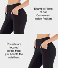 Load image into Gallery viewer, RTS - Solid Black Flare Leggings w/ Pockets
