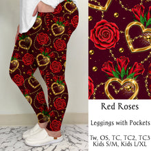 Load image into Gallery viewer, Red Roses  Leggings w/ Pockets

