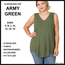 Load image into Gallery viewer, RTS - Sleeveless V-Neck Top - Army Green
