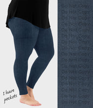 Load image into Gallery viewer, RTS - Indigo Blue Denim Leggings w/ Pockets
