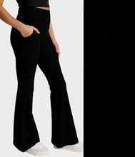 Load image into Gallery viewer, RTS - Solid Black Flare Leggings w/ Pockets
