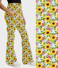 Load image into Gallery viewer, RTS - Summer Sunflower Flare Leggings w/ Pockets
