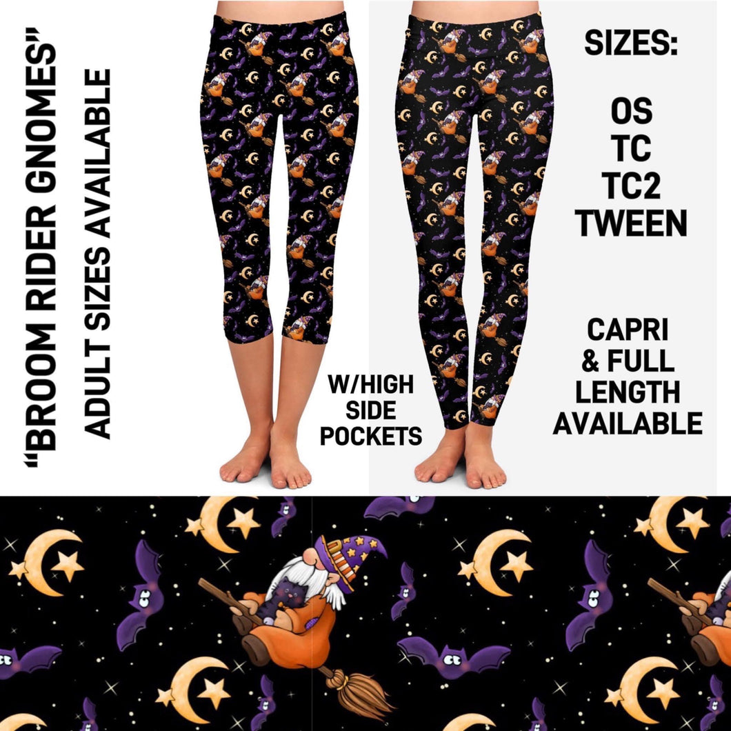 Broom Rider Gnome leggings with pockets