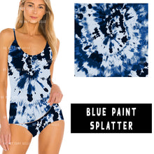 Load image into Gallery viewer, CAMI SETS/UNDERWEAR RUN-BLUE PAINT SPLATTER
