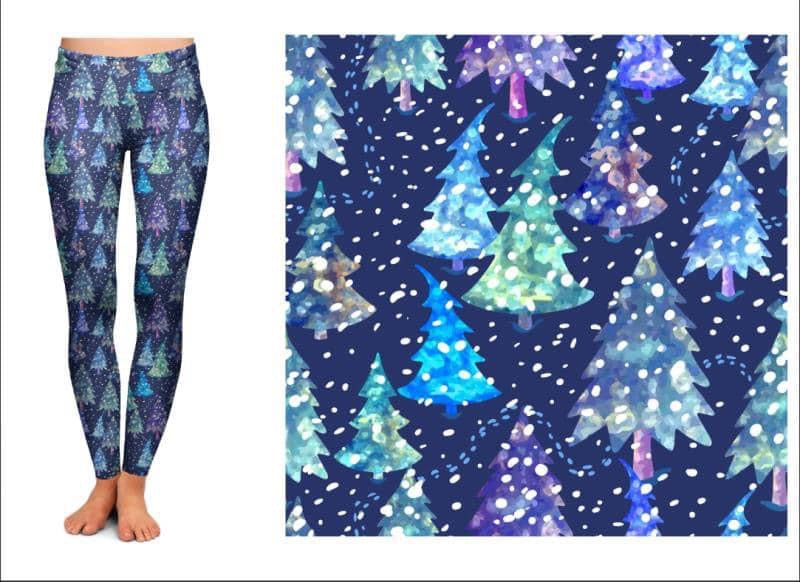 Blue Christmas leggings