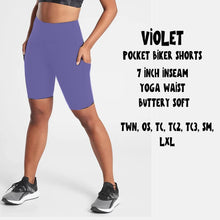 Load image into Gallery viewer, POCKET BIKER SHORTS-VIOLET
