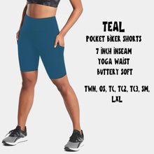 Load image into Gallery viewer, POCKET BIKER SHORTS-TEAL
