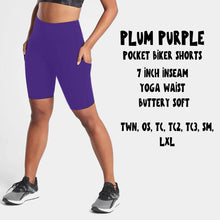 Load image into Gallery viewer, POCKET BIKER SHORTS-PLUM PURPLE

