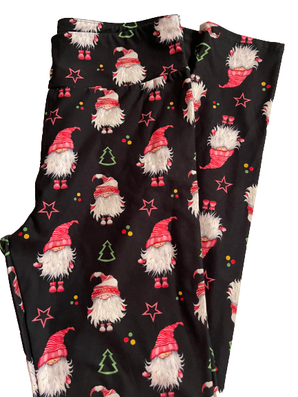 Pink Christmas gnome leggings