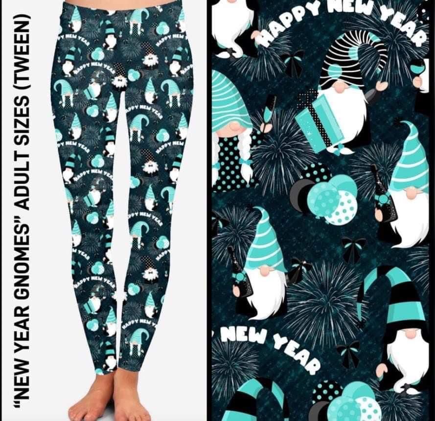 New Years gnome leggings