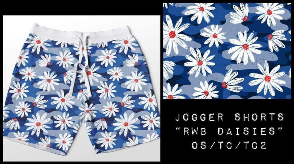Blue Daisy jogger shorts