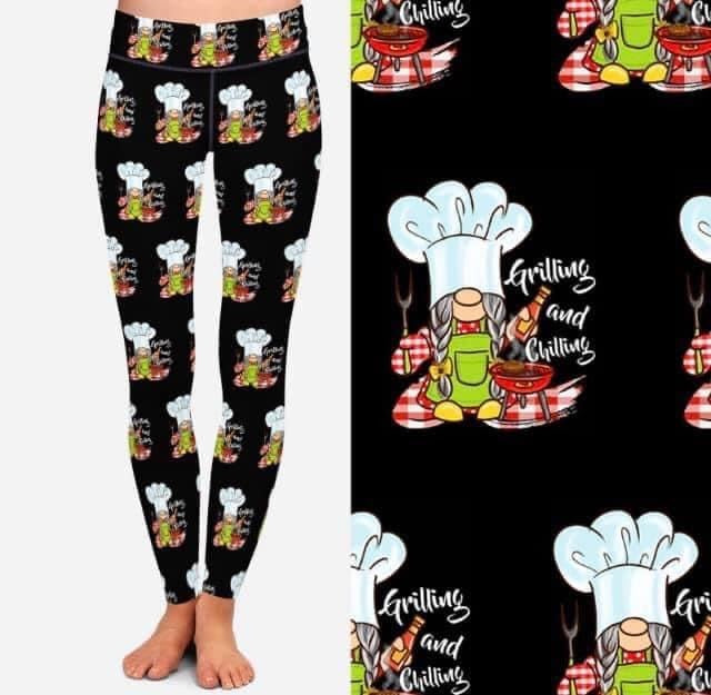 BBQ gnomes leggings