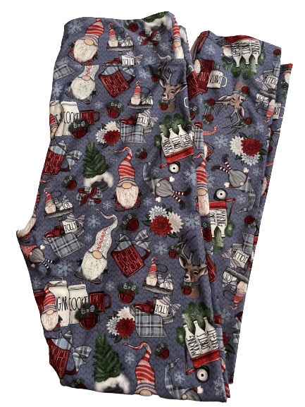 Making spirits bright gnome leggings