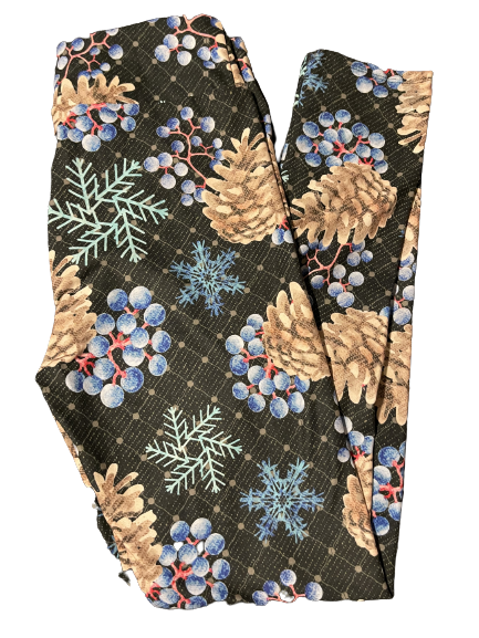 Pinecones and Berry Leggings
