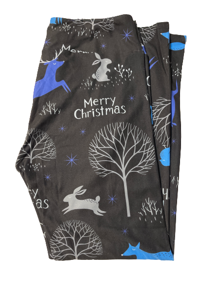 Merry Christmas forest friends leggings