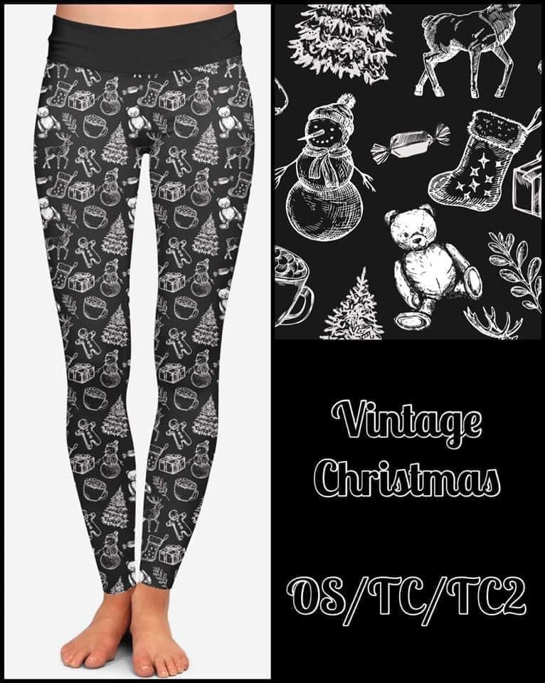 Black and White Christmas leggings
