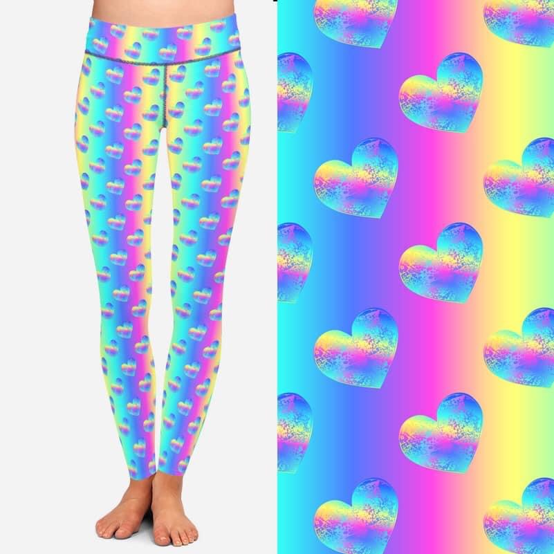 Colorful heart leggings