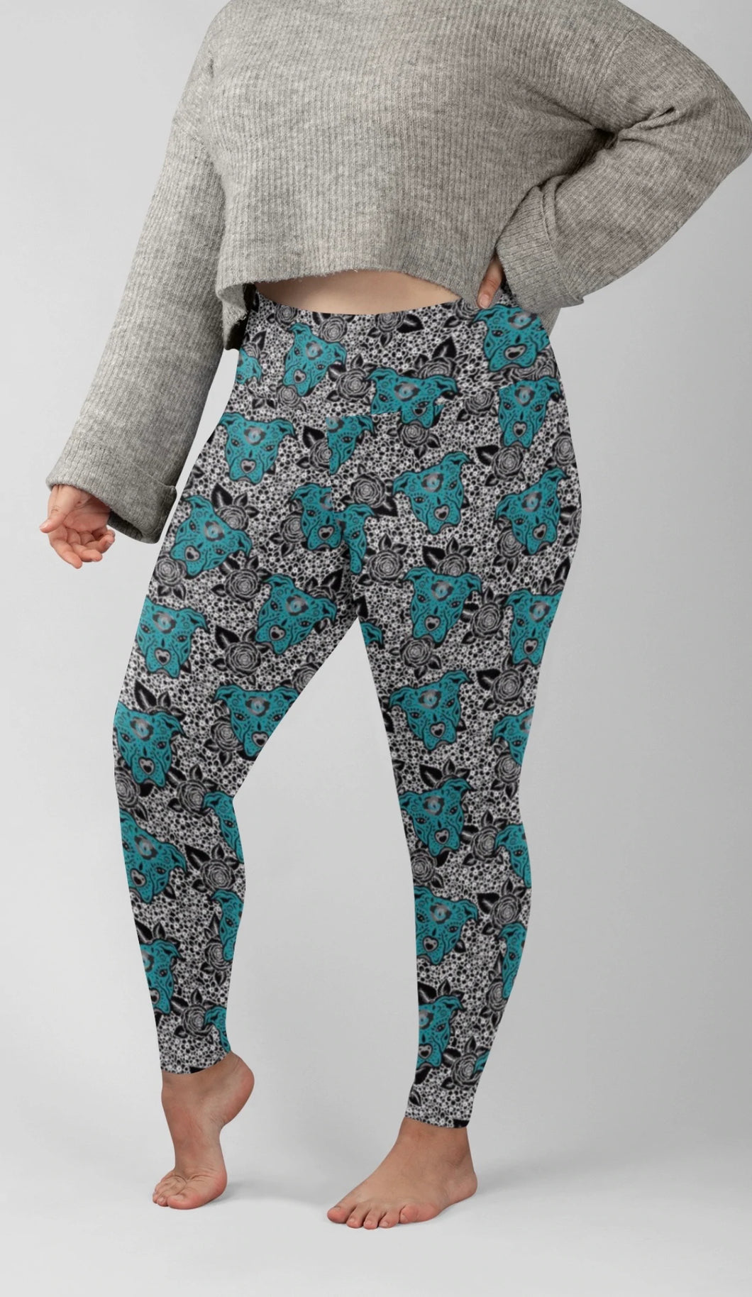 Teal pit bull leggings