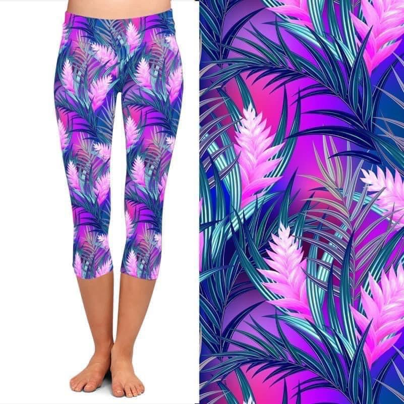 Purple palm capris (mila)