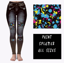 Load image into Gallery viewer, LEGGING JEAN RUN-PAINT SPLATTER (ACTIVE BACK POCKETS)
