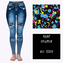 Load image into Gallery viewer, LEGGING JEAN RUN-PAINT SPLATTER (ACTIVE BACK POCKETS)
