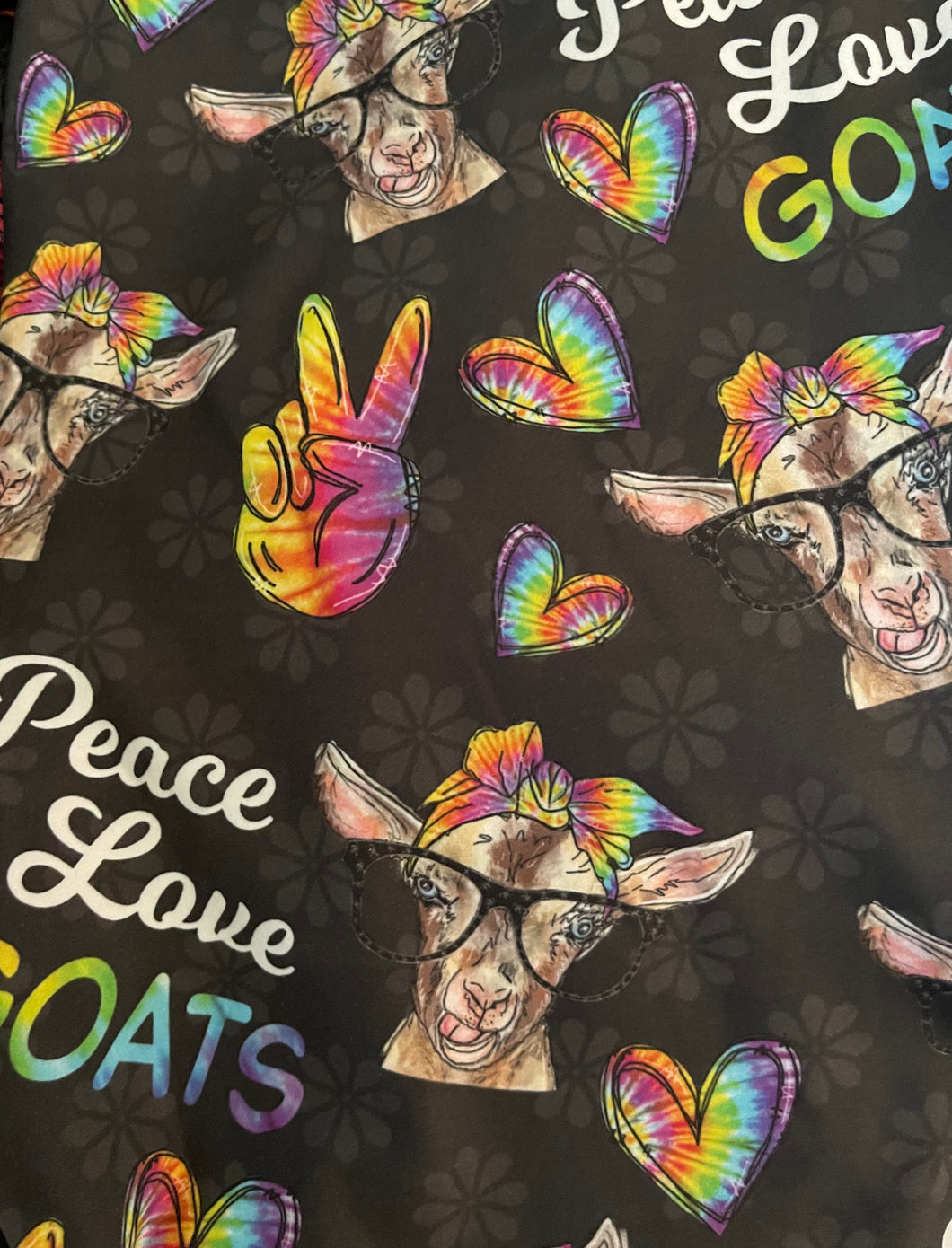 Peace love goats capris
