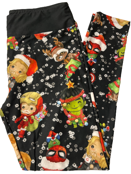 Superhero Christmas leggings