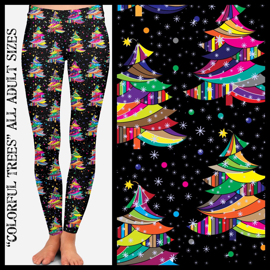 Colorful Christmas trees