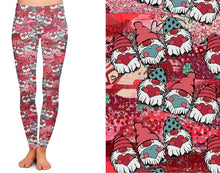 Load image into Gallery viewer, Red gnome love leggings
