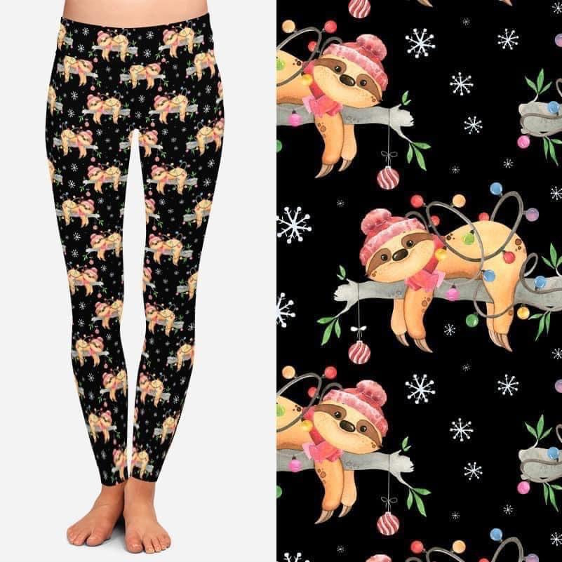 Sloth Christmas leggings
