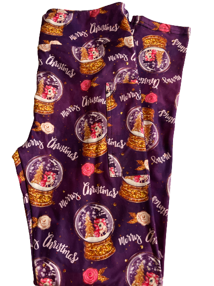 Unicorn Snow Globe leggings with pockets