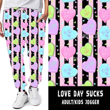 Load image into Gallery viewer, LUCKY IN LOVE-LOVE DAY SUCKS LEGGINGS/JOGGERS

