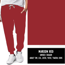 Load image into Gallery viewer, SOLIDS RUN-MAROON RED LEGGINGS/JOGGERS

