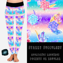 Load image into Gallery viewer, BATCH 65- STARRY SUCCULENT LEGGINGS/CAPRI/JOGGERS
